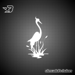 Crane on the Grass Sticker